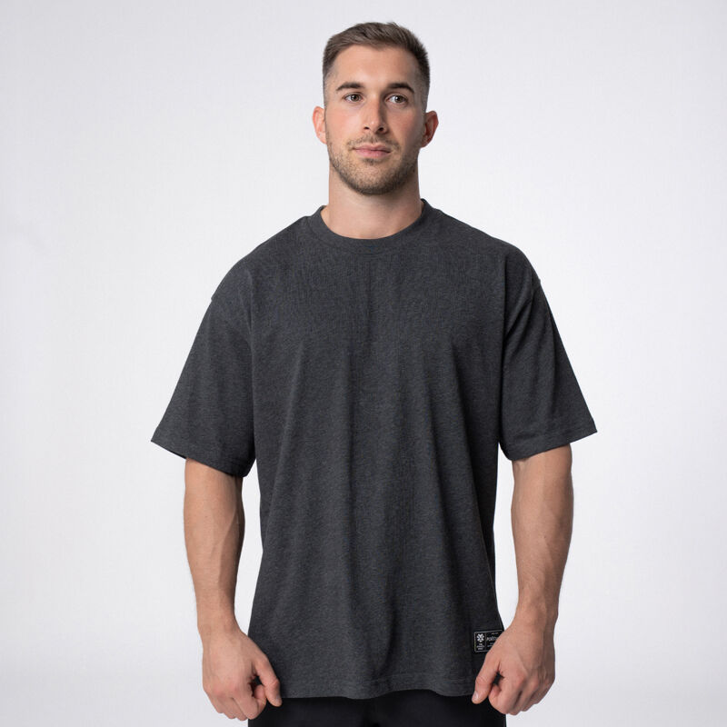 Polleo Men's Forge Oversized Statement Short Sleeve T-Shirt, Grey 